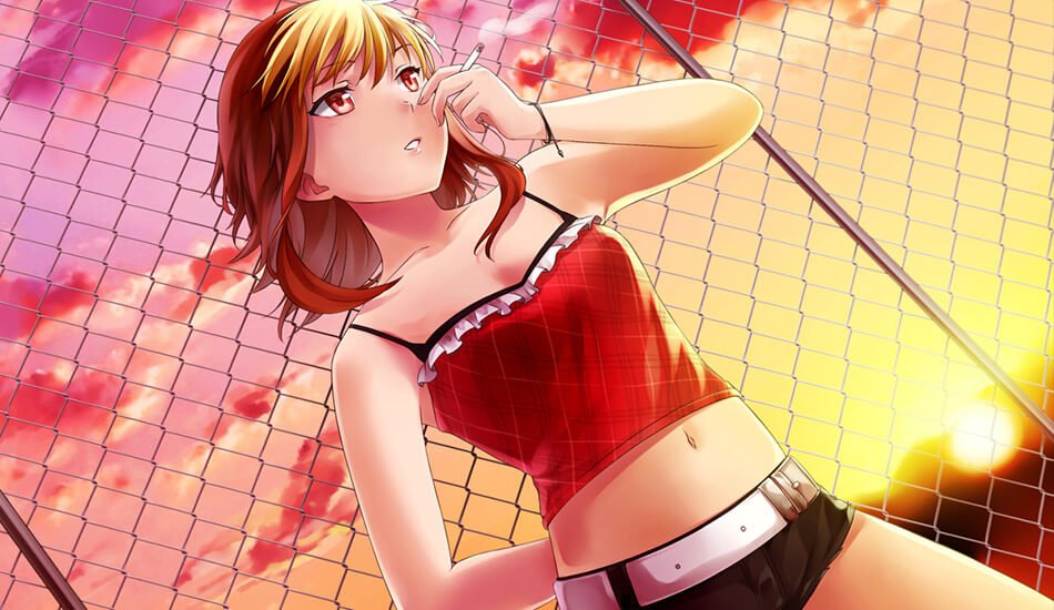 HuniePop conversation screen with a dateable girl